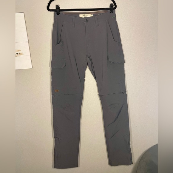 Men's Grey Outdoor Convertible Zip Off Cargo Regular Fit Pants - Picture 1 of 8